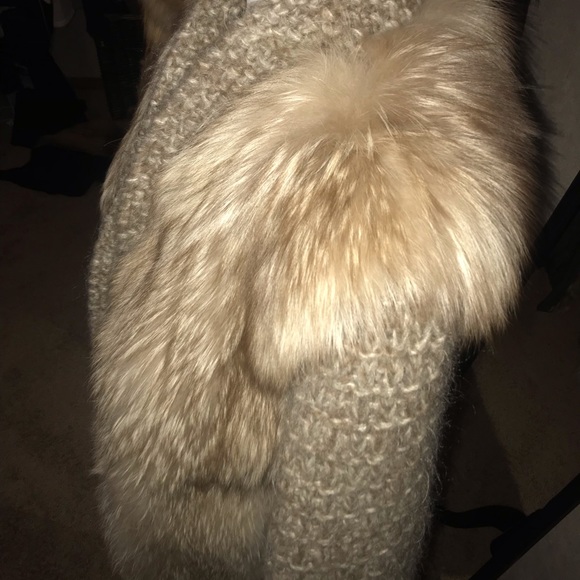David green cinnamon fox fur coat - Picture 3 of 8